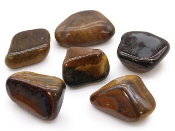 Bag of 6 Large African Tumble Stones - Tigers Eye - Varigated